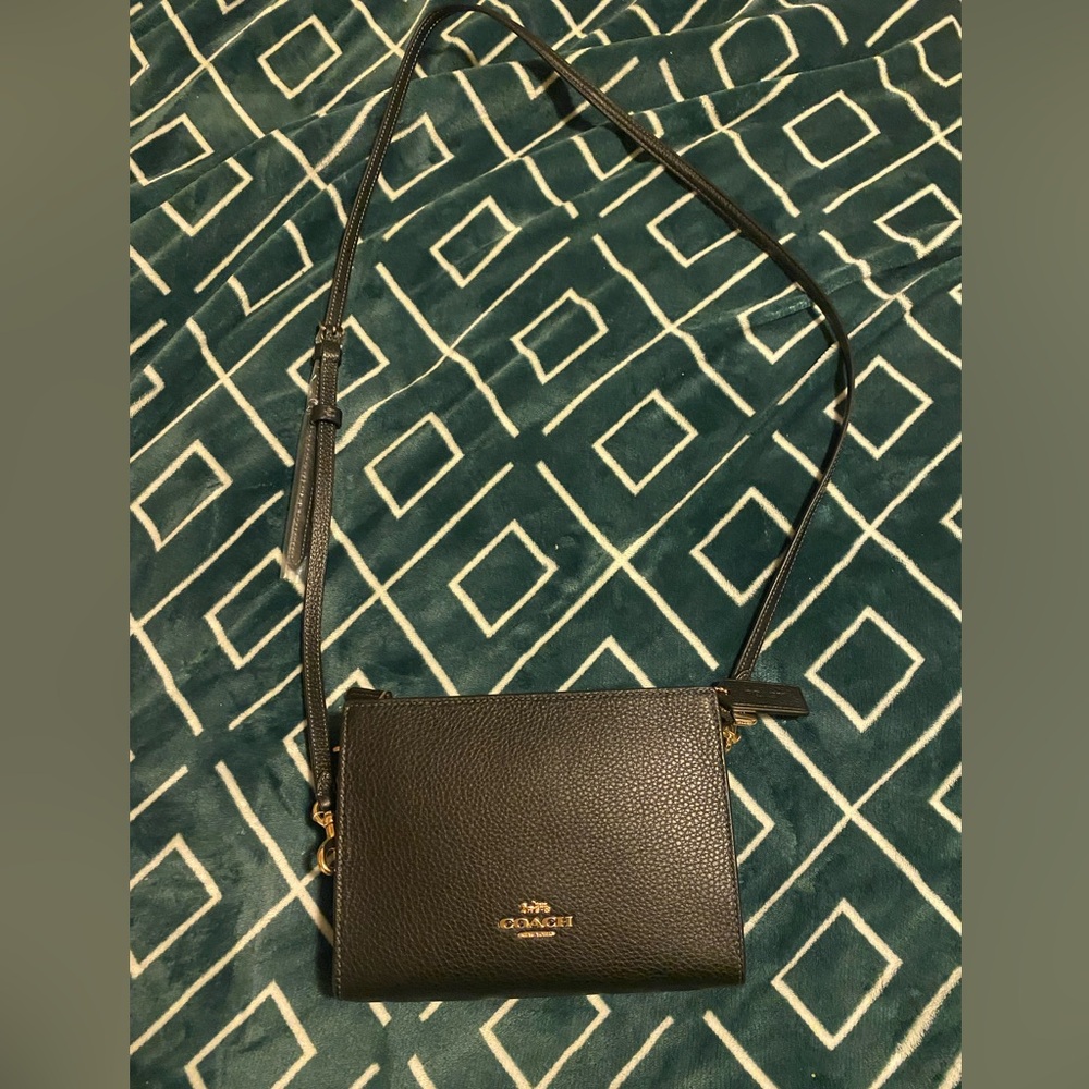 Coach Black Pebbled Leather Crossbody Bag